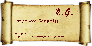 Marjanov Gergely névjegykártya